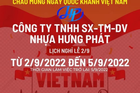 THÔNG BÁO LỊCH NGHỈ LỄ QUỐC KHÁNH 2/9/2022